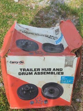 Carry-On Trailer Hub and Drum Assemblies - Red/White Box